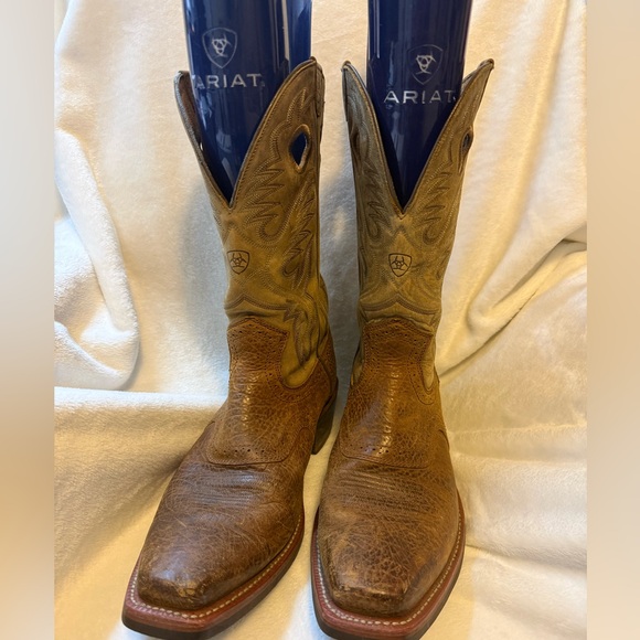 Ariat Tan Leather Cowboy Boots - Picture 1 of 12